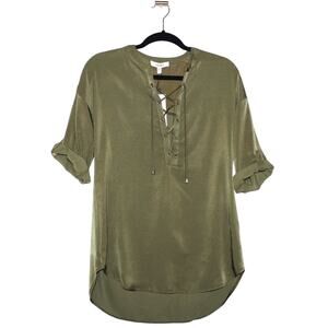 KOTON Crisscross Detail Army Green Top Size Small NWT